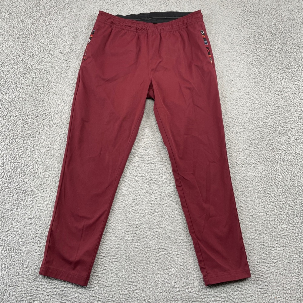 Wowie Pants Mens Large Maroon Gramercy Jogger Southwestern Pattern Pocket Trim